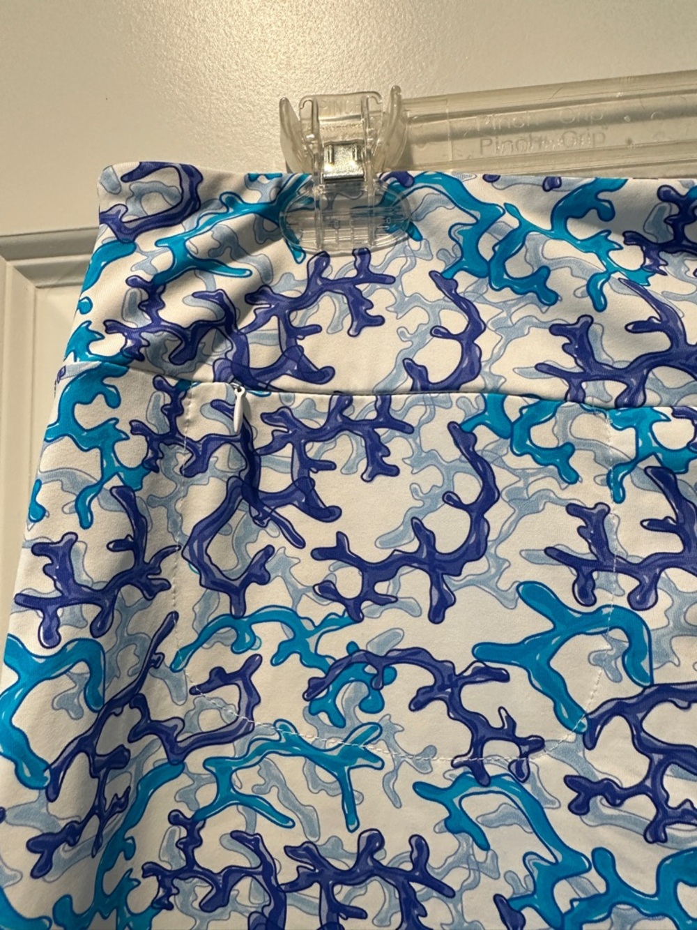 Lulu-B White Skort with Blue & Teal Coral Print - Picture 4 of 9